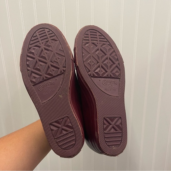 Converse Chuck Taylor All Star Lux Shroud Mid Wedge Sneakers in Bordeaux Sz 10 - Picture 9 of 11